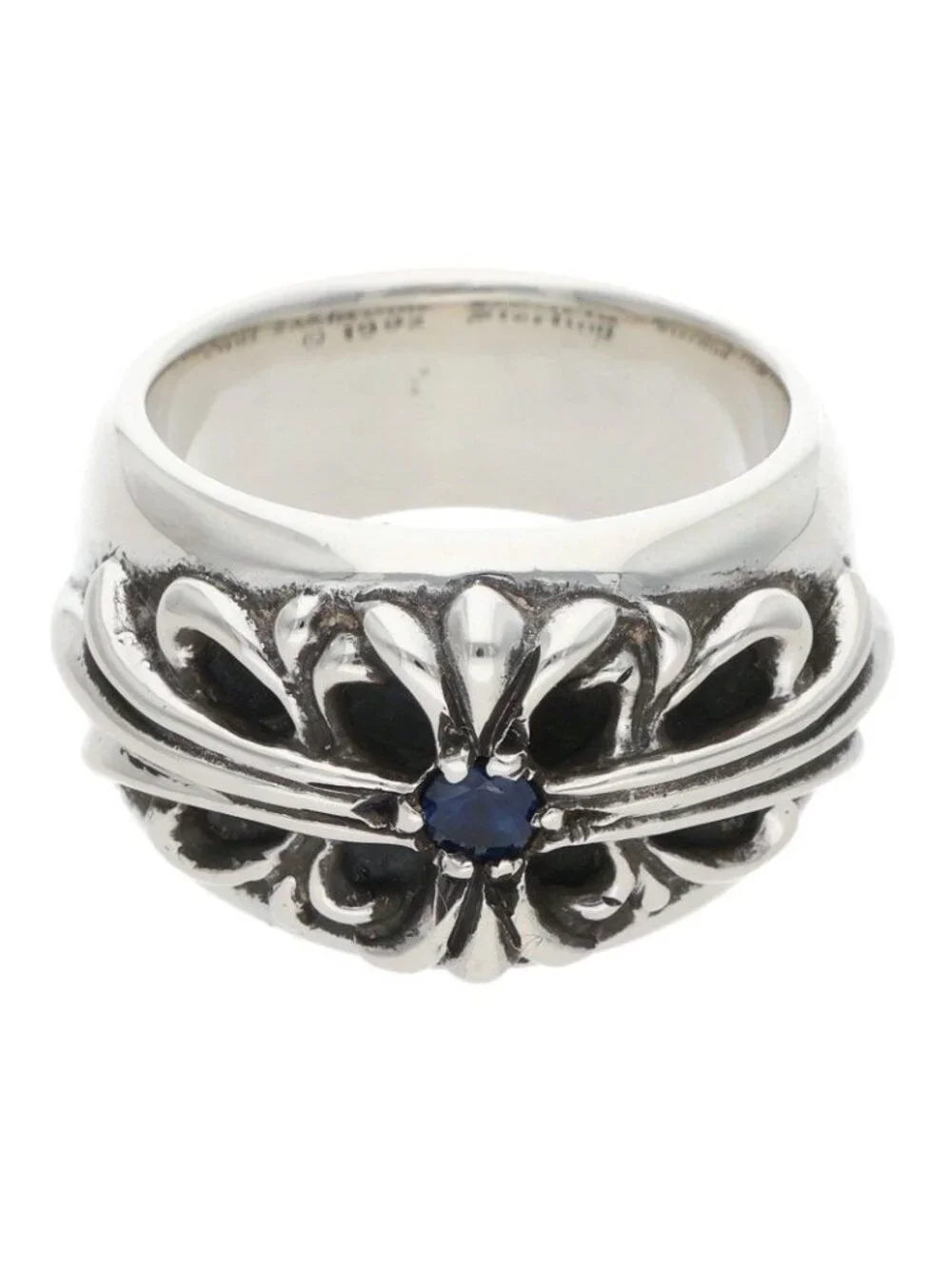 Chrome Hearts Flrl Floral Cross Silver Ring